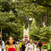 students walking on main campus