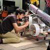 Undergraduate engineering student working on a lab project.